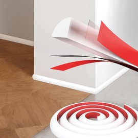 GAMZAU 78inch Flexible Quarter Round Molding Caulk Strip, Peel and Stick Vinyl Trim for Wall Corner Ceiling, Backsplash Tile Edge, Countertops, Baseboard, Floor(White)