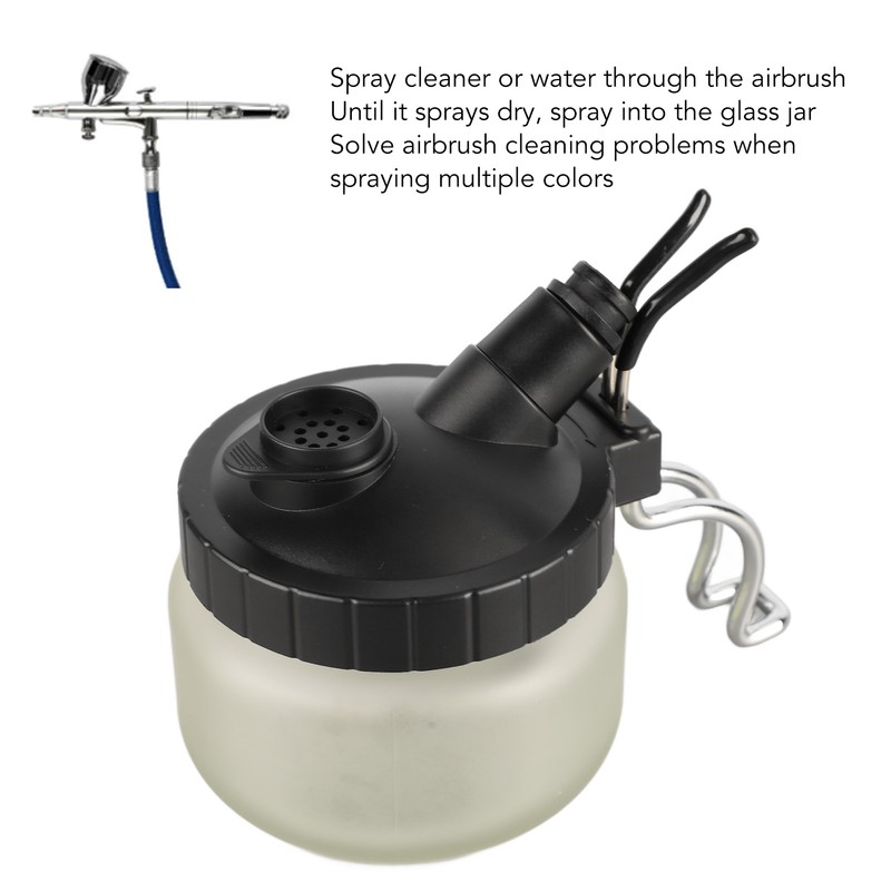 Airbrush Cleaning Pot Universal Glass Bottle Airbrush Cleaning Jar with