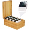 MaxGear Index Card Holder, 4 x 6Inch Wooden Business Card