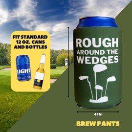 Brew Pants Funny Golf Themed Coozies - Great Gift for Any Golfer - Premium Neoprene Material - 6 Pack (Standard 12oz Beer/Soda Can) (Design Set 2)
