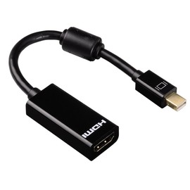 Hama Mini-DisplayPort-Adapter Ultra HD (Mini-DisplayPort-Stecker auf HDMI-Buchse) 4K Ultra HD, vergoldet, doppelt geschirmt, schwarz