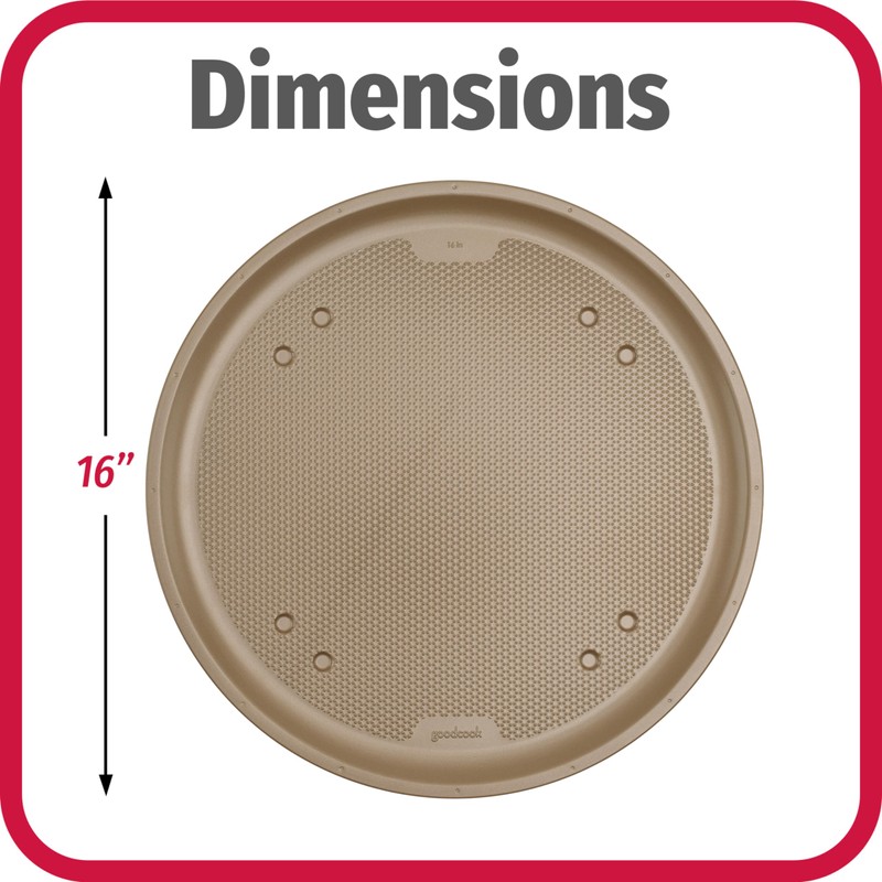 GoodCook BestBake Nonstick Textured Carbon Steel Pizza Pan, 16", Bronze