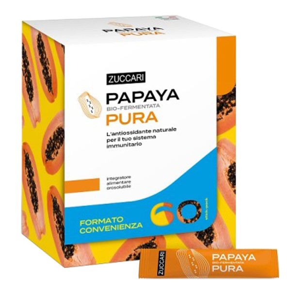 ZUCCARI - Papaya Pura 60 stick-pack of 3 g - Classic Formula - Orosoluble Food Supplement