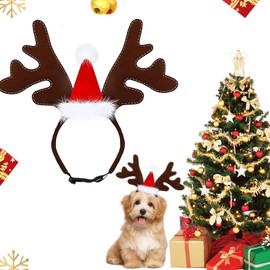 NYZQIW Christmas Pet Headband, Pet Headband Christmas Reindeer, Cat Dog Christmas Headband, Christmas Reindeer Antlers, Reindeer Headband for Pets, Elk Headpiece