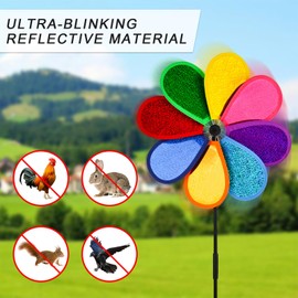 YYTECH Pack of 5 Wind Chimes Flower Windmill, 30 cm Rainbow Sparkly Windmill Spinner, Windmill Garden, Wind Chimes for the Garden, for Lawn Windmill Yard Garden Patio Balcony Garden Stake Decoration