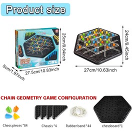 Chain Triangle Game Geometric Chess Game Set Chain Triangle Chess Game Family Triggle Game Territory Capture Family Game 2 to 4 Players Triangle Chess Interactive Game For Toddlers Kids Family Party