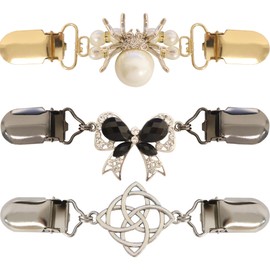 3PCS Dress Clips Back Cinch Retro Sweater Dress Clothing Cincher Clips to Hold Sweater Toge Shirt Tightener Clip for Different Women Clothing and Shawl