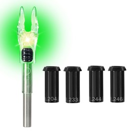DEEPOWER 4/9 PCS G Lighted Nocks for Arrows .165 .204 .233 .244 .246 inch Inside Diameter with X,H,S,GT Bushings LED Lighted Nock and ON/Off Switch for Archrey Hunting
