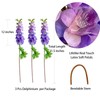 YalzoneMet 3pcs Purple Delphinium Artificial Flower 31.5'' Long Stem Fake