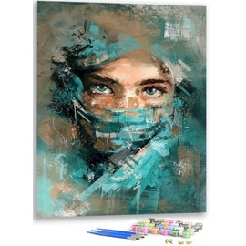 NANASUGUR Paint by Numbers Adults, DIY Hand Painted Oil Painting Kit for Beginners and Adults, Children, Painting, Creative Gift, Home Decoration, Mystery Girl, 40 x 50 cm, Without Frame