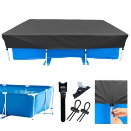 7 x 4 Rectangle Swimming Pool Cover 87 x 59 inch Metal Frame Rectangular Pool Cover for Above Ground Pool 7.3 ft x 4.9 ft Winter Pool Covers 7ft Made of 210D Heavy-Duty Waterproof Oxford Fabric.