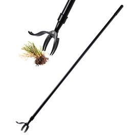 Yocada Stand Up Weed Puller Tool 4-Claw Aluminium Weed Puller Head and Weeder Stick Easily Remove Weeds Roots Remover for Garden & Lawn Care with 61 inch Long Handle