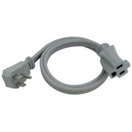 Clear Power 3ft 14/3 SPT-3 Air Conditioner Major Appliances Extension Cord, 3-Prong Grounded Right Angle Plug, Gray, CP10001