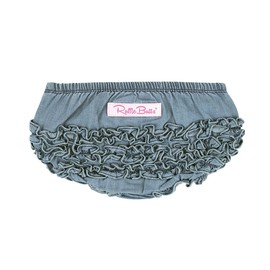 RuffleButts Baby/Toddler Girls Volantes Tejido Bloomer, Negro, 0-3 meses