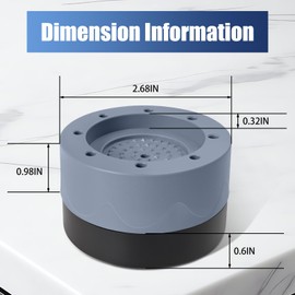 Anti Vibration Pads for Washing Machine 2 Inch, Noise Reducing and Anti Slip Washing Machine Anti Vibration Pads, For Desk, Table, Sofa, Chair Supports Up To 1,300 Lbs