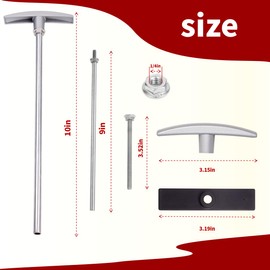 9"&6" RV Sewer Valve Handle Replacement Kit,RV Waste Valve Handle Replacement, RV Dump Valve Handle Replacement Set,Replaces Tank Valve Handle,Fits RV Grey Water Valve & RV Black Tank Valve