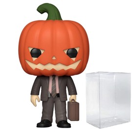 The Office - Dwight Schrute with Pumpkinhead Funko Pop! Vinyl Figure (Bundled with Compatible Pop Box Protector Case)