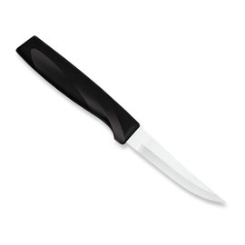 RADA Anthem Series Heavy Duty Paring Knife Stainless Steel Blade with Ergonomic Black Resin Handle, 7-3/8 Inches, Pack of 6