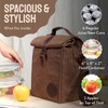 ASEBBO Insulated Lunch Bag 10L Sturdy Waxed Canvas Lunch Box