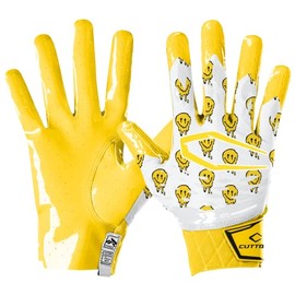 CUTTERS Limited Edition Football Gloves - Rev Pro 5.0 - Ultra Grip No Slip Wide Receiver (1 Pair) (Smile, XX-Large)