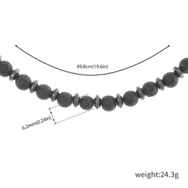 Made by Nami Perlenkette Herren aus Lavastein Perlen Geschenk Mann 40 + 5 cm Surfer Halskette Herren Surfer Schmuck Wasserfest & Hypoallergen