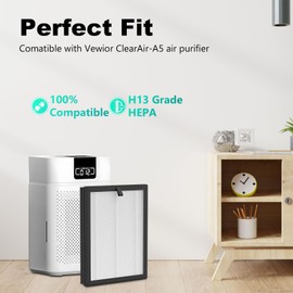 SAKEGDY Clearair-A5 Replacement Filter, Compatible with VEWIOR ClearAir-A5 Air Purifier,3-Stage H13 HEPA with Activated Carbon, 2 Pack