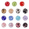 FASHEWELRY 15Pcs 15 Colors Handmade Polymer Clay Pave Rhinestone Beads,
