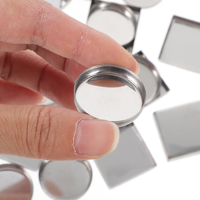 Healeved 30Pcs Square Empty Pan Empty Eyeshadow Palette Metal Makeup