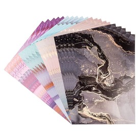 Ideen mit Herz 20 Sheets A4 Marble Effect Glossy Card - 4 Assorted Designs