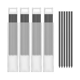 Desenda 24pcs Pencil Refills, 2.8mm Pencil Refills for Carpenter Pencils, Solid Deep Hole Mechanical Construction Pencil Replacements, Pencil Lead for Marking and Drawing (Black)