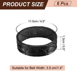 sourcing map 6 Pcs Leather Belt Loop Keeper, 4.5 Inch Belt Straps Ring Replacement Strap Holder Wide Belt Retainer for Securing Additional Length Straps in Place, Black(Crocodile Pattern)