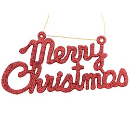 Widdle Gifts Ltd Merry Christmas Glitter Hanging Sign Decoration - Red 4582