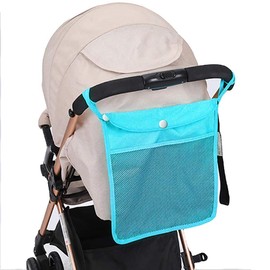 Baby Stroller Organizer With Two compartments Front Mesh Pocket for Bottle Nappy Diaper Storage, Detachable Straps,Fits for different Stroller