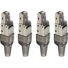 Lumonic 4 x Network Connectors RJ45 Metal Plug Toolless with