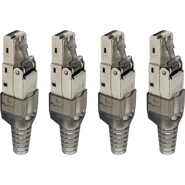 Lumonic 4 x Network Connectors RJ45 Metal Plug Toolless with