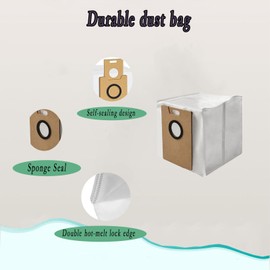 Bolsas de repuesto compatibles con Tapo RV30 Max Plus / RV20 Max Plus Robot Partes de aspirador Accesorios a prueba de fugas, 10 unidades