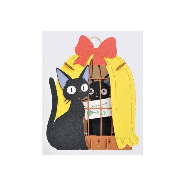 Ensky Kiki's Delivery Service Jiji in Cage Paper Theater (PT-085) - Official Studio Ghibli Merchandise
