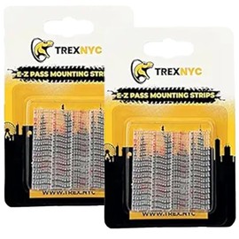 TrexNYC EZ Pass Mounting Strips, Heavy-Duty EZPass/IPass/Toll Pass Mounting Strips, Peel and Stick Adhesive Strips Dual Lock Tape (4 Counts)