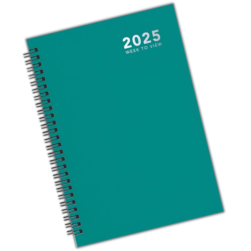 2025 Diary A5 Week to View Wiro Hardback Full Year