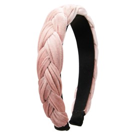 Alpenflüstern Trachten-Haarreif Samt Flechtoptik - Damen Haarschmuck rutschfest, Haarband geflochten fürs Dirndl ADV132 (puder-rosa)