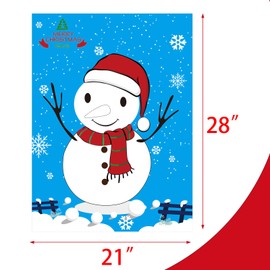 PLULON Christmas Games for Kids Pin Nose on Snowman Party Games Large Poster Backdrop for Girls Boys Christmas Winter New Year Festival Family Classroom Activities Xmas Holiday Party Favor Supplies