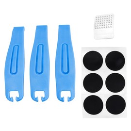 Eyech Bike Tire Repair Kit, 6Pcs Glueless Patches & 3Pcs Tire Levers with Metal Rasp, Compact Bicycle Inner Tube Patch Kit for Road & Mountain Bikes