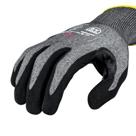 Radians Unisex Touchscreen Cut Level A9 Sandy Foam Nitrile Coated Cut Resistant Work Glove - Gray Shell/Black Palm, Standard Size S