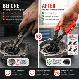 4-in-1 Circlip Pliers Set for Ring Repairs – Interchangeable Snap Ring Tool for Home & DIY Use