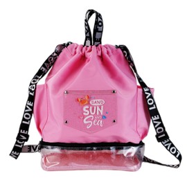 catnow Girls' Pool Bag, Name Tag, Knapsack with Name Tag, 2 Layers, Boy, Wet and Dry Separation, Transparent, Kids, Stylish, Children's Beach Bag, Pool Back, Pool, Swimming, Swimming Bag, Elementary