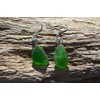 Green Dangling Sea Glass Earrings