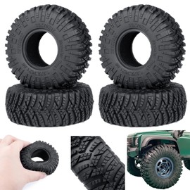 RCHUBAM 1.0" Plus RC Crawler Tires 1/18 1/24 1.3" Soft Rubber RC Tires H&W 70 * 27mm Compatible with TRX4M SCX24 1/18 1/24 RC Crawler Cars Upgrade Parts (B)