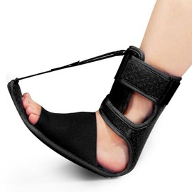 SOEDZUNG Plantar Fasciitis Night Splint for Men & Women, Adjustable Foot Drop Brace with Arch Support, Relief for Achilles Tendonitis, Heel Spur Pain - Day & Night Use (Black)