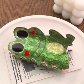 Green Frog Shape Hair Claws Non Slip 3.5" Animal Design Hair Clips for Women Girls Medium Thick Hair Accessories