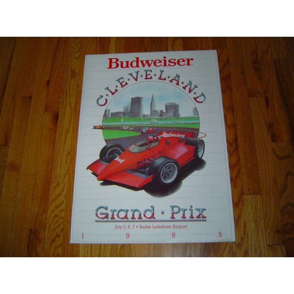 1985 Budweiser Cleveland Grand Prix ORIGINAL Poster - Awesome -